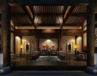 新中式中堂3D模型下载