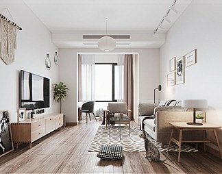 北欧客厅3D模型下载