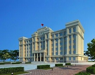 欧式警察局3D模型下载