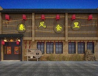 中式门头3D模型下载
