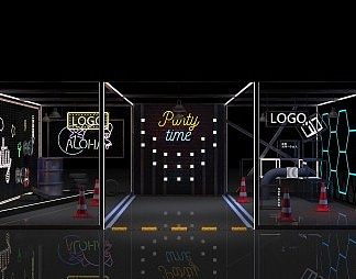 工业LOFT展厅3D模型下载