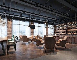 工业LOFT餐厅3D模型下载