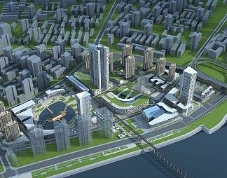 现代办公楼3D模型下载