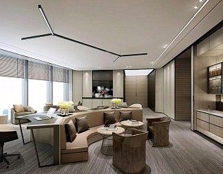 现代接待室3D模型下载