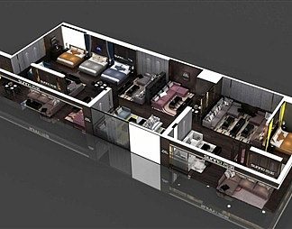 现代展厅3D模型下载