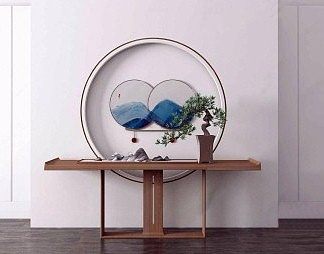 新中式端景台3D模型下载