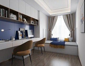 现代榻榻米卧室3D模型下载
