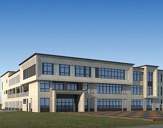 现代幼儿园建筑3D模型下载