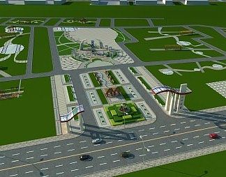 现代道路3D模型下载