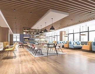 北欧餐厅3D模型下载