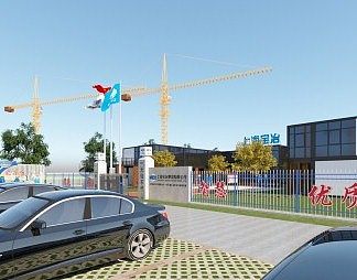现代建筑工地3D模型下载