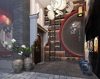 新中式门厅3D模型下载