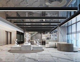 现代休闲区3D模型下载