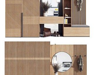 现代衣柜3D模型下载