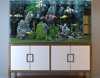 新中式鱼缸3D模型下载