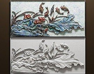 中式浮雕3D模型下载