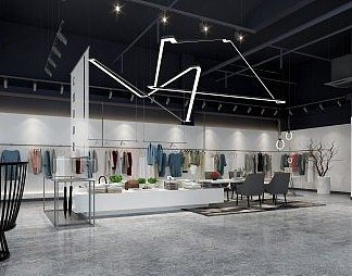 工业LOFT服装店3D模型下载
