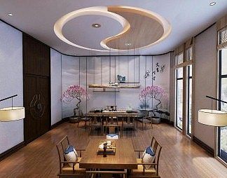 新中式会所3D模型下载