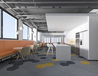 现代休息区3D模型下载