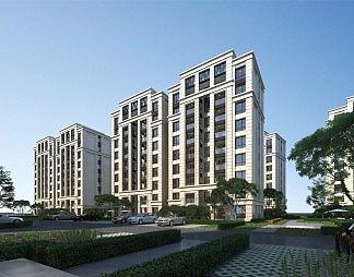 现代住宅区3D模型下载