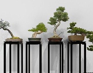 新中式盆景3D模型下载