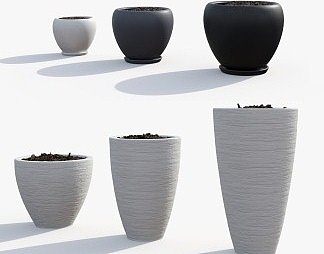 现代花盆3D模型下载