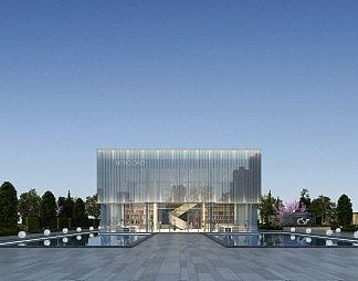 现代售楼处建筑3D模型下载
