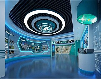 现代展厅3D模型下载