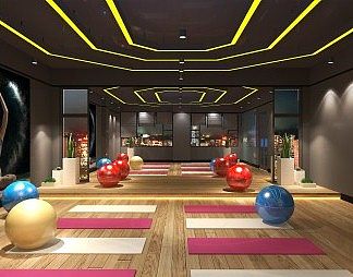 现代瑜伽室3D模型下载