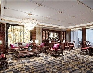 中式客厅3D模型下载
