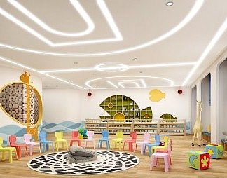现代幼儿园3D模型下载