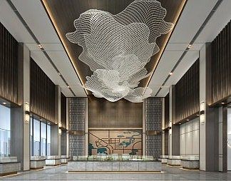 新中式售楼处3D模型下载