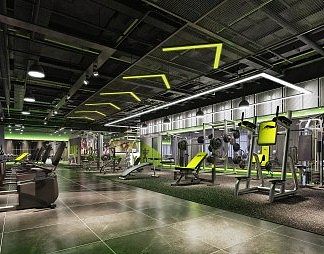 工业LOFT健身房3D模型下载