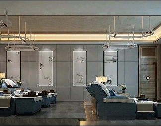 新中式spa3D模型下载