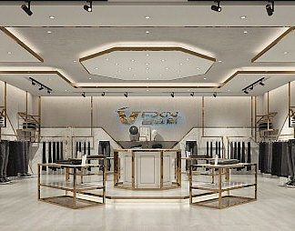 现代服装店3D模型下载