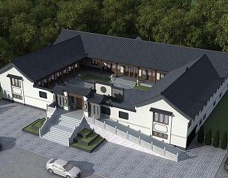 新中式四合院3D模型下载