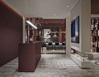 现代餐厅3D模型下载