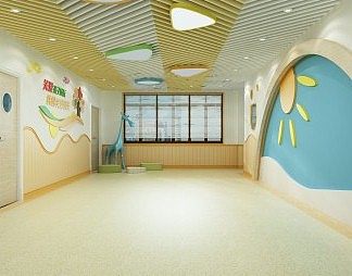 现代幼儿园大厅3D模型下载