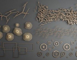 现代墙饰3D模型下载