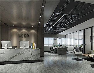 现代前台3D模型下载