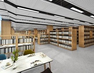 现代阅览室3D模型下载