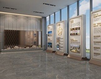 现代展厅3D模型下载