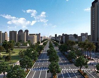 现代街道3D模型下载