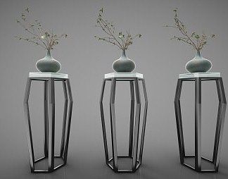 新中式花几3D模型下载