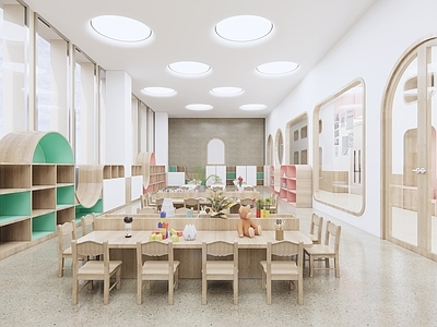 现代幼儿园教室 幼儿园活动室 手工室