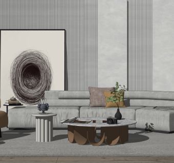 现代家居客厅 沙发茶几组合