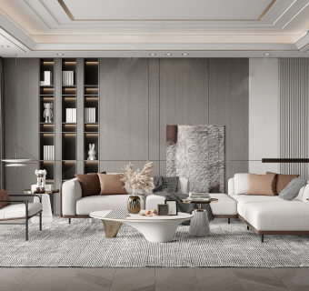 现代轻奢侘寂风客厅