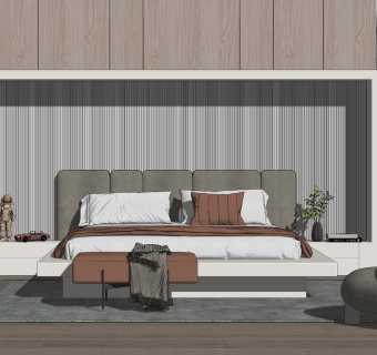 现代风格卧室 床具组合