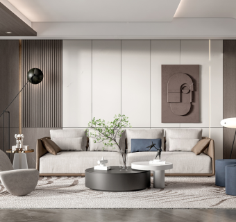 现代轻奢侘寂风客厅