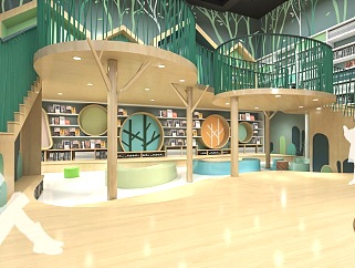 现代风格<em>图书馆森林</em>主题